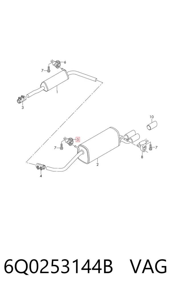 Poduszka mocowania tłumika 6Q0253144B VAG