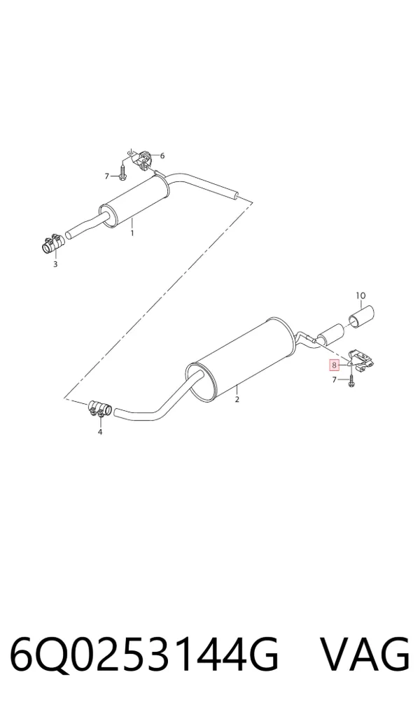 Poduszka mocowania tłumika 6Q0253144G VAG