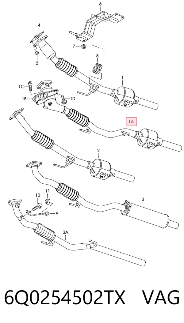 Konwerter-katalizator 6Q0254502TX VAG