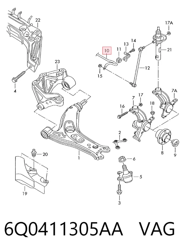 Stabilizator przedni 6Q0411305AA VAG