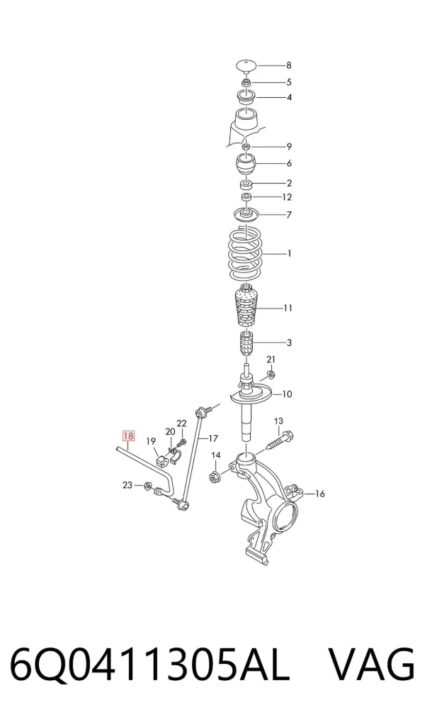 Stabilizator przedni 6Q0411305AL VAG