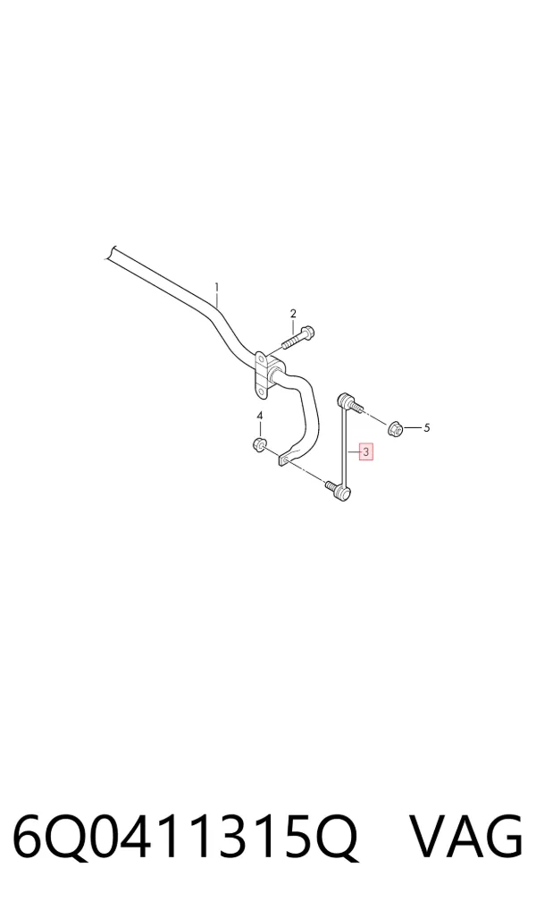 Łącznik stabilizatora przedniego 6Q0411315Q VAG