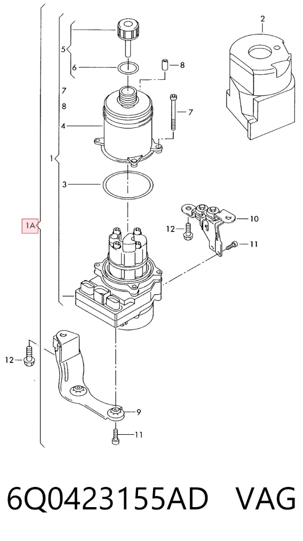 Pompa wspomagania hydraulicznego kierownicy 6Q0423155AD VAG
