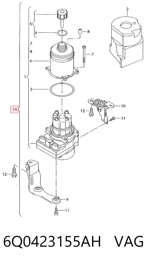 Pompa wspomagania hydraulicznego kierownicy 6Q0423155AH VAG