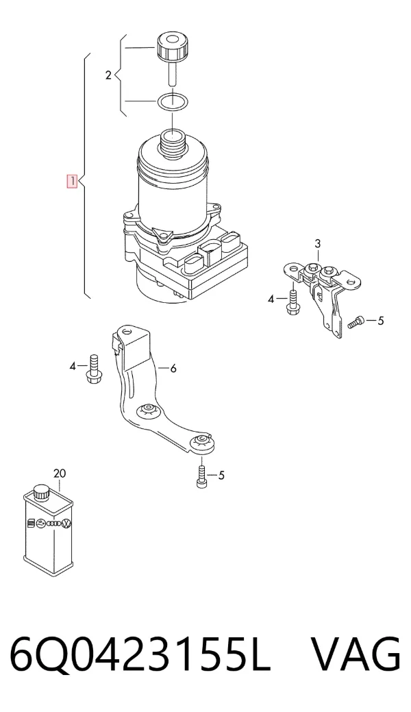 Pompa wspomagania hydraulicznego kierownicy 6Q0423155L VAG