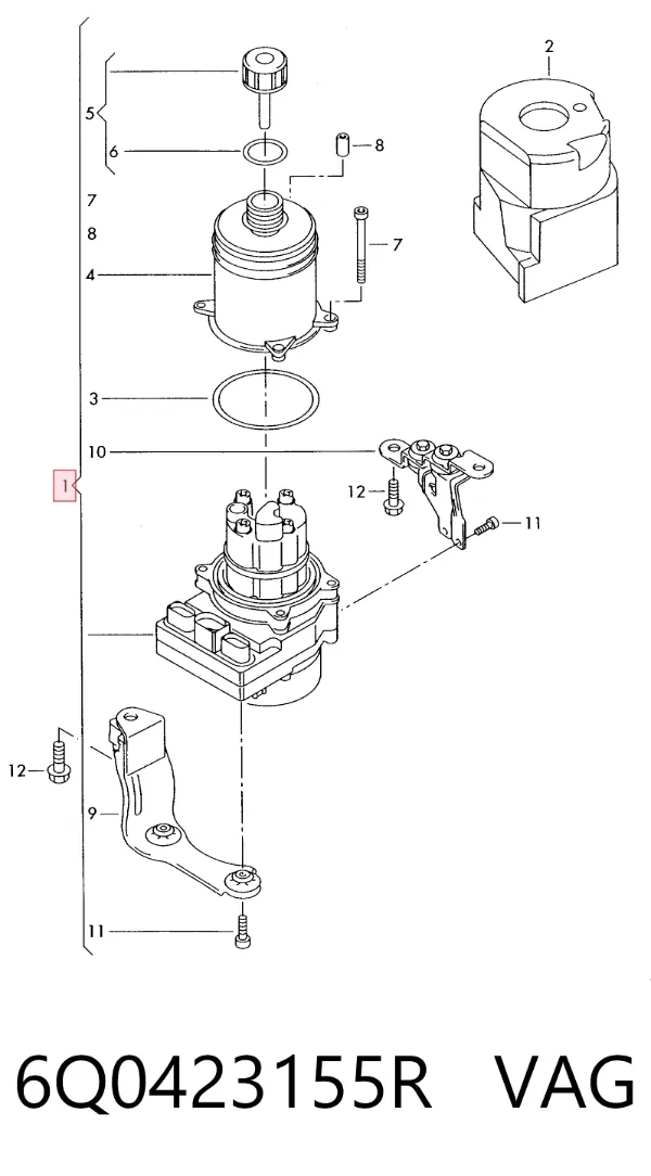Pompa wspomagania hydraulicznego kierownicy 6Q0423155R VAG