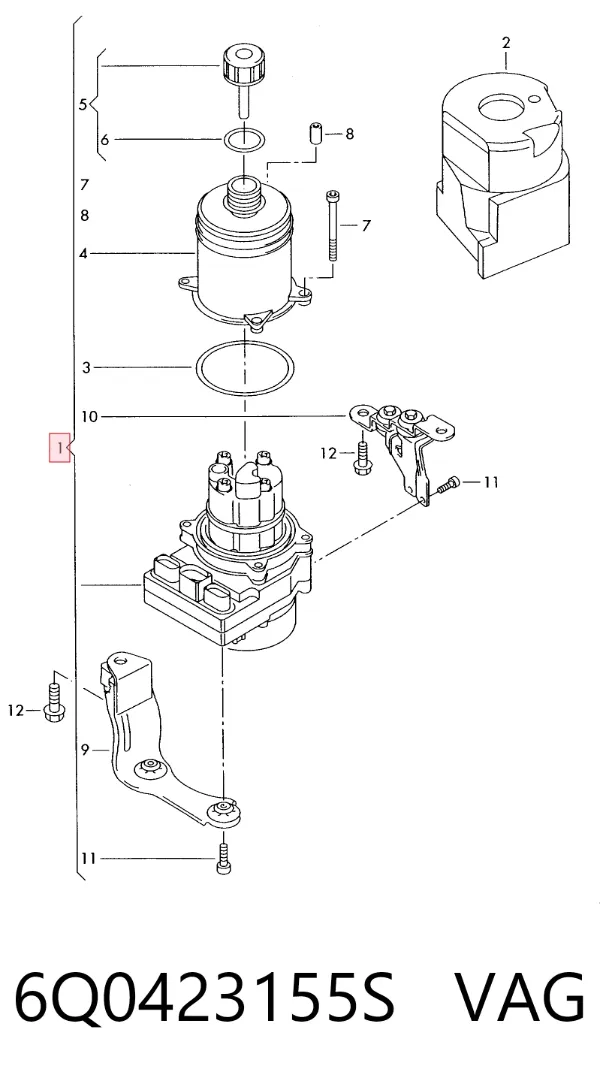 Pompa wspomagania hydraulicznego kierownicy 6Q0423155S VAG