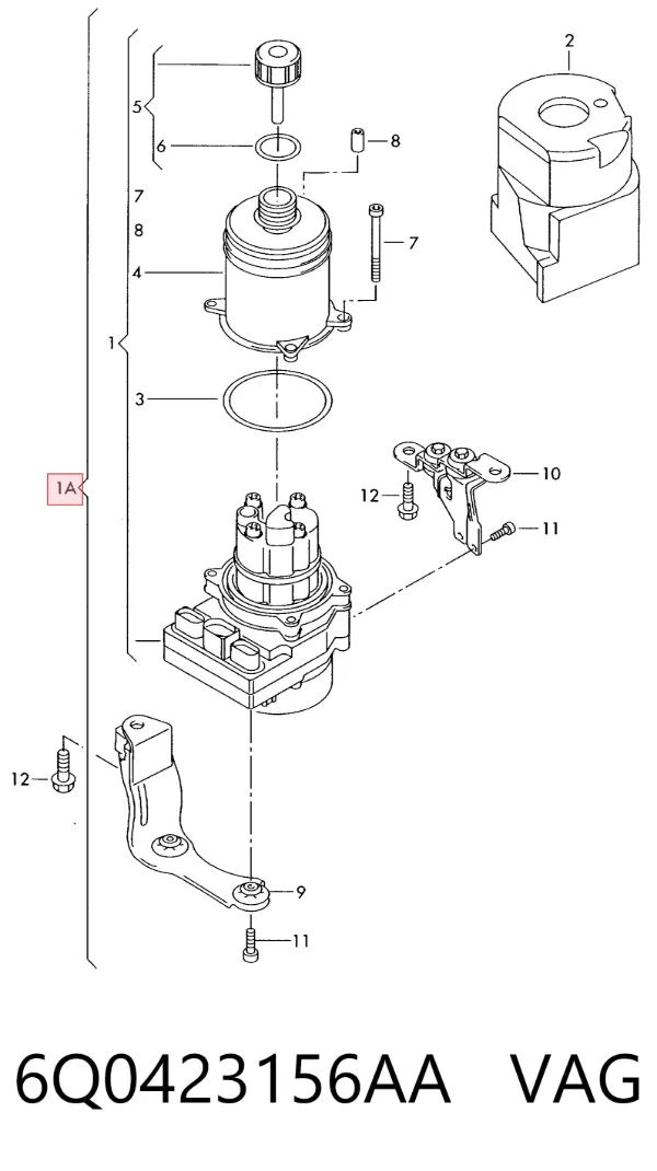 Pompa wspomagania hydraulicznego kierownicy 6Q0423156AA VAG