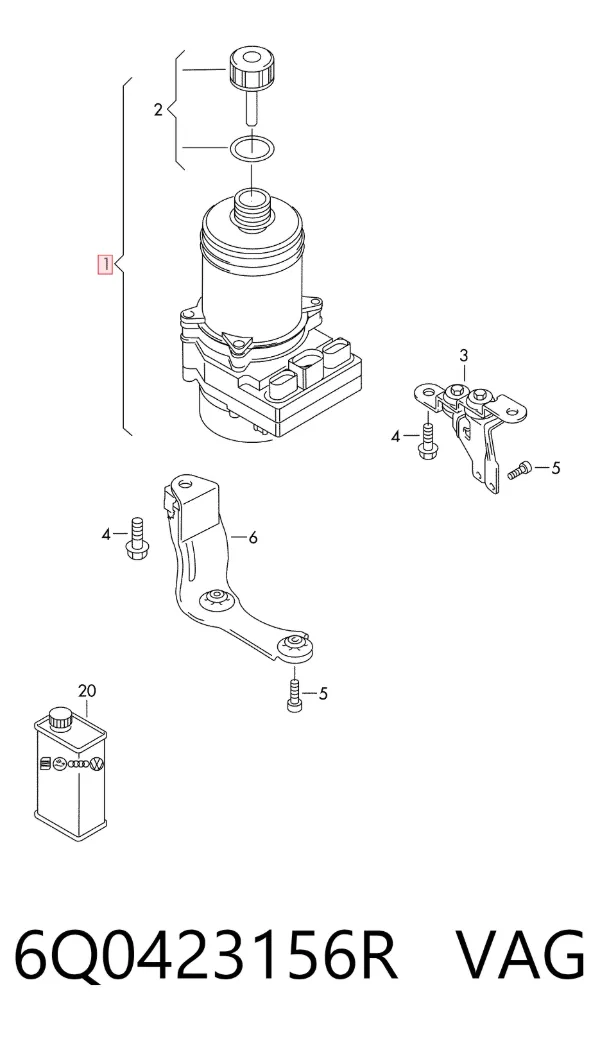 Pompa wspomagania hydraulicznego kierownicy 6Q0423156R VAG