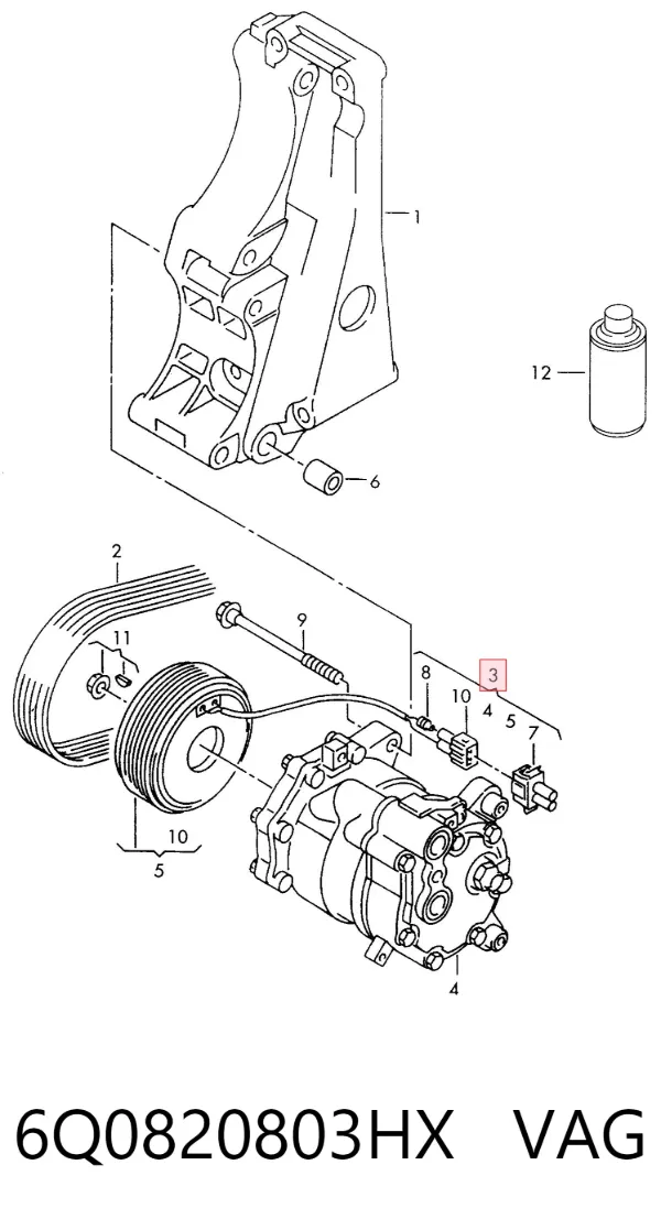 Sprężarka klimatyzacji 6Q0820803HX VAG