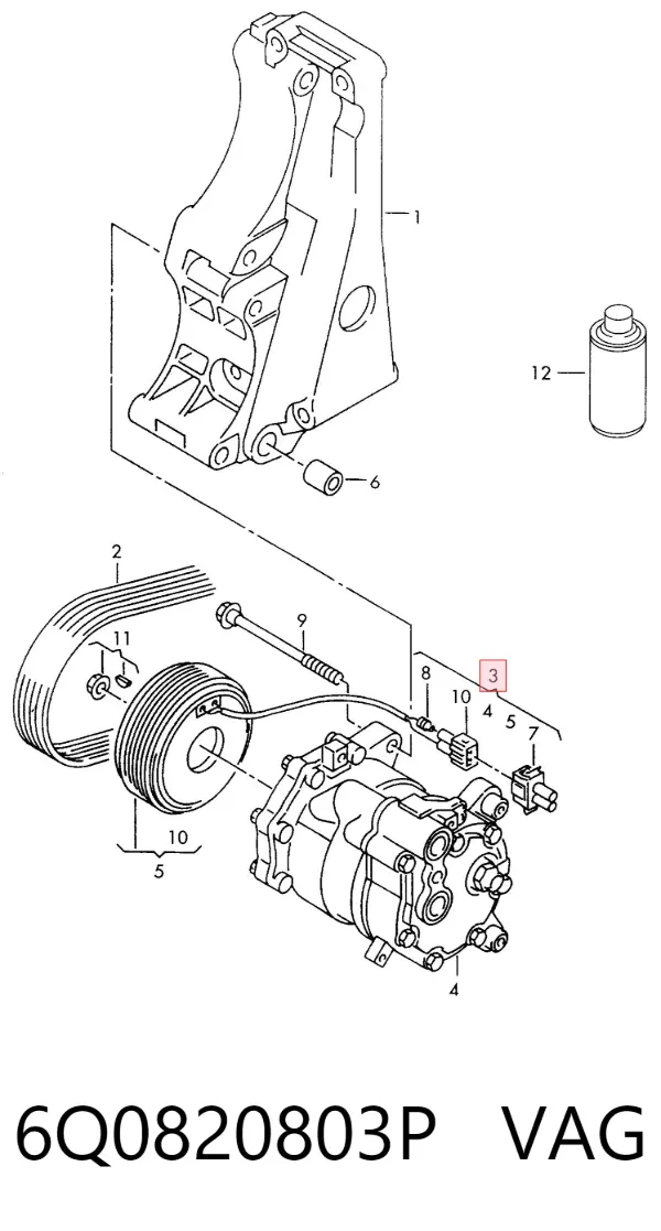 Sprężarka klimatyzacji 6Q0820803P VAG