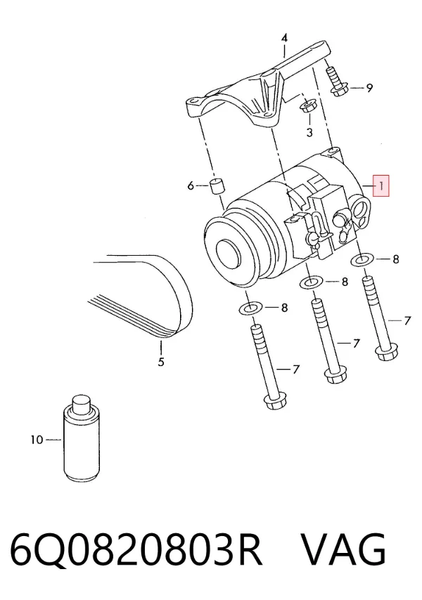 Sprężarka klimatyzacji 6Q0820803R VAG