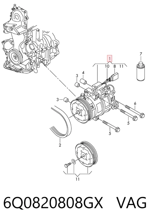 Sprężarka klimatyzacji 6Q0820808GX VAG