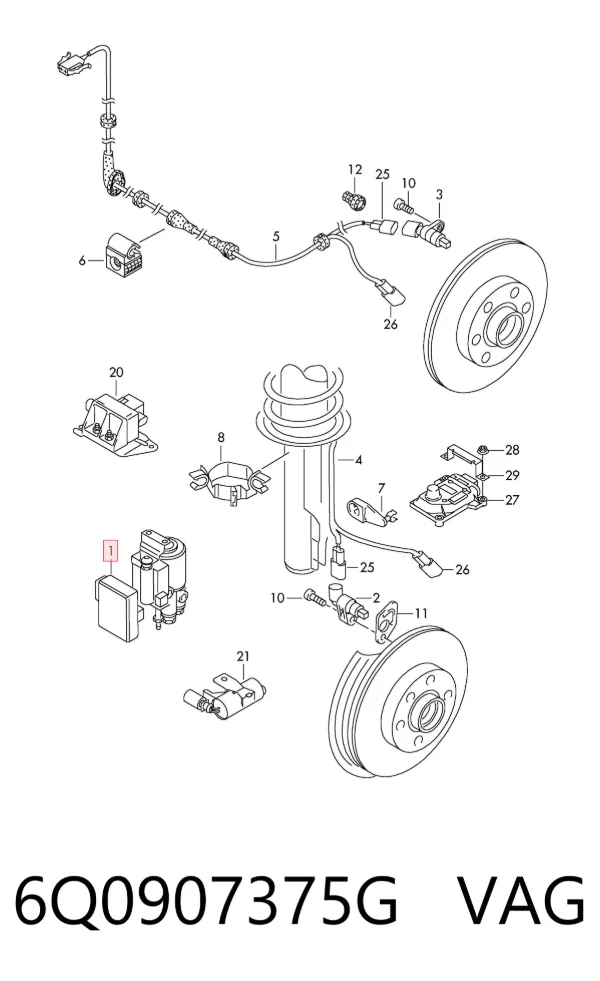 Sterownik ABS  hydrauliczny 6Q0907375G VAG