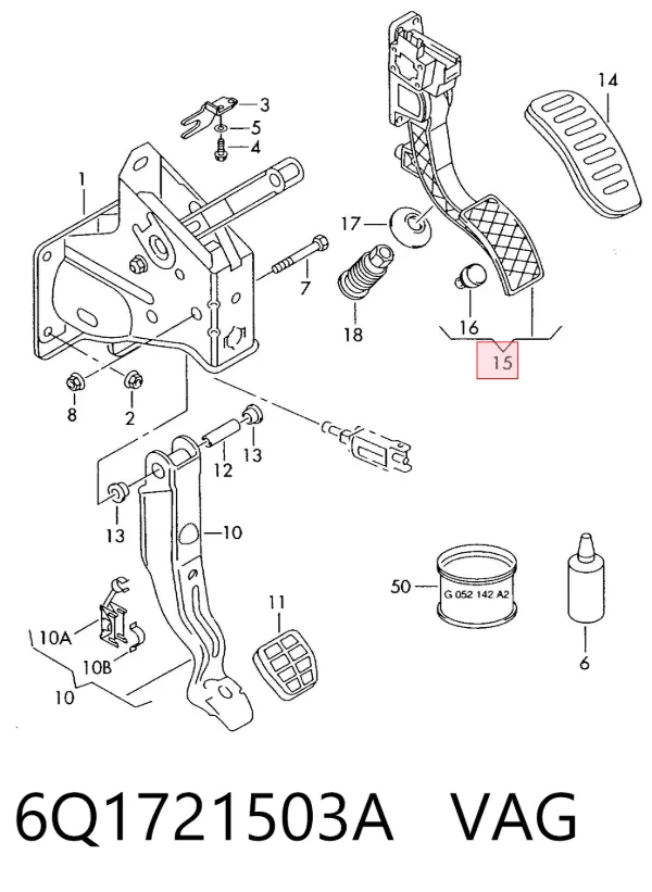 Pedał przyspieszenia (gazu) 6Q1721503A VAG