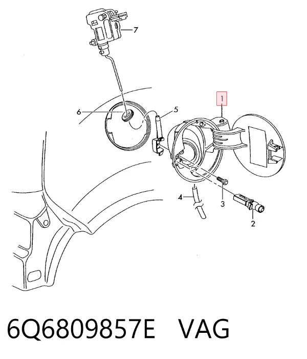 Klapka wlewu paliwa 6Q6809857E VAG