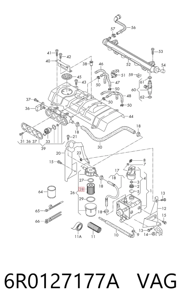 Filtr paliwa 6R0127177A VAG