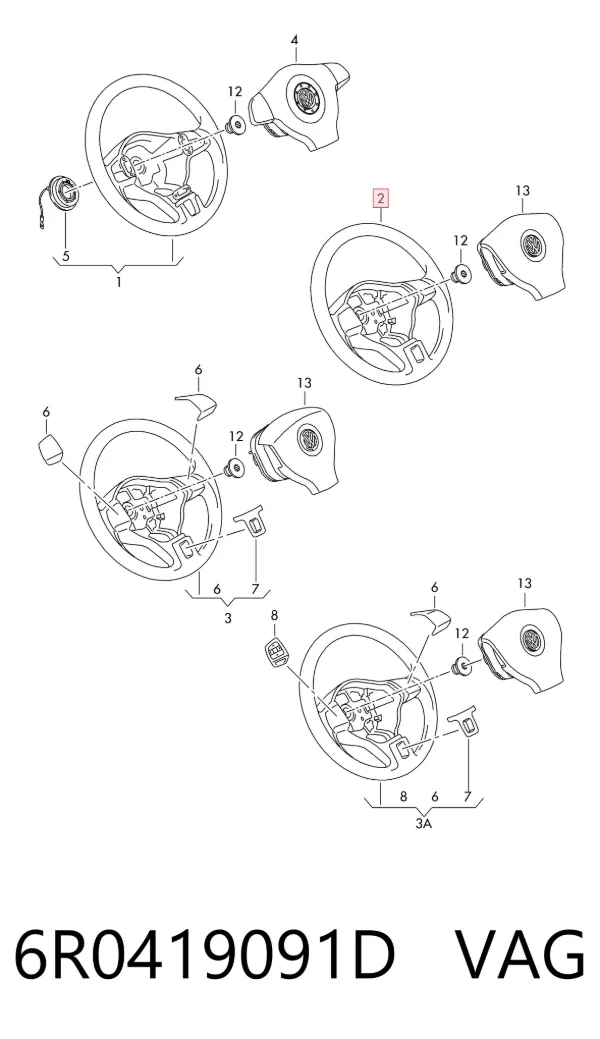 Kierownica 6R0419091D VAG