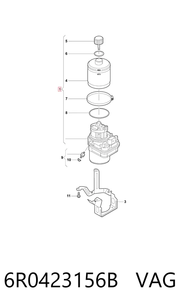 Pompa wspomagania hydraulicznego kierownicy 6R0423156B VAG