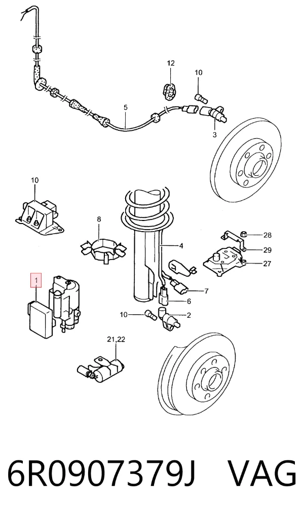Sterownik ABS  hydrauliczny 6R0907379J VAG