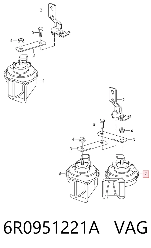Sygnał dźwiękowy (klakson) 6R0951221A VAG