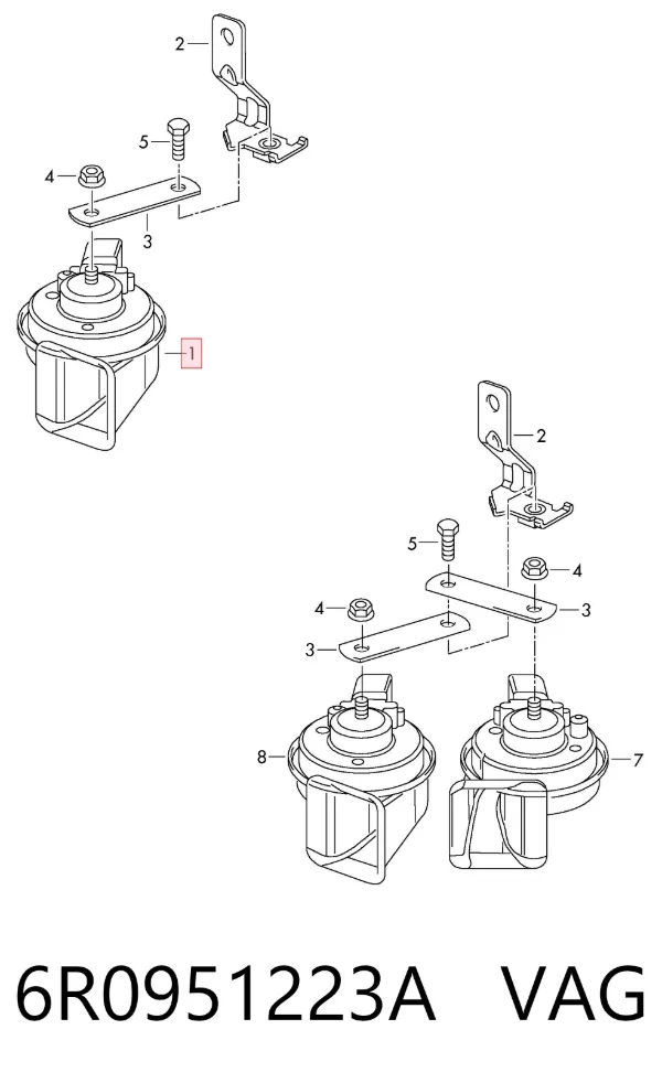 Sygnał dźwiękowy (klakson) 6R0951223A VAG
