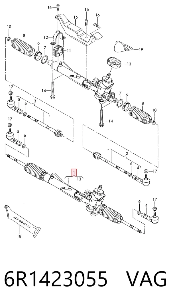 Listwa kierownicza (maglownica) 6R1423055 VAG