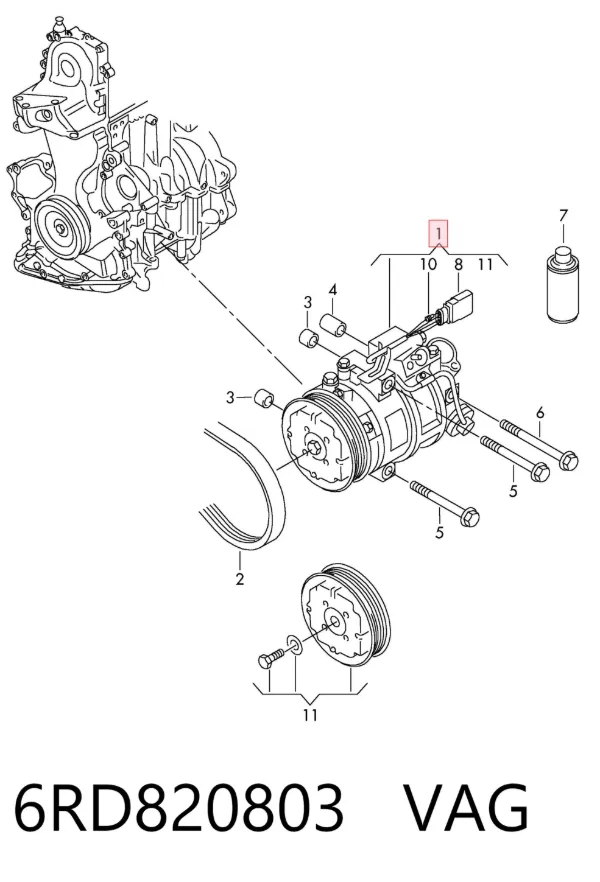 Sprężarka klimatyzacji 6RD820803 VAG