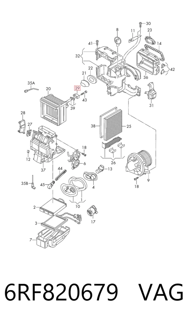 Zawór termostatyczny klimatyzacji 6RF820679 VAG