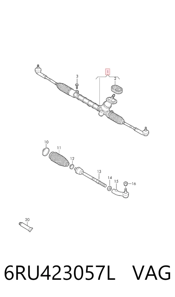 Listwa kierownicza (maglownica) 6RU423057L VAG