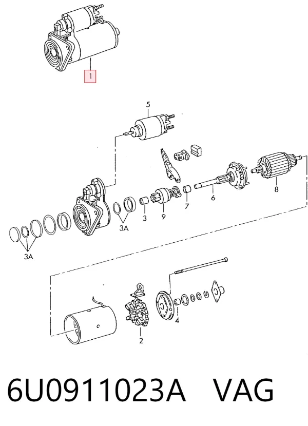 Rozrusznik 6U0911023A VAG
