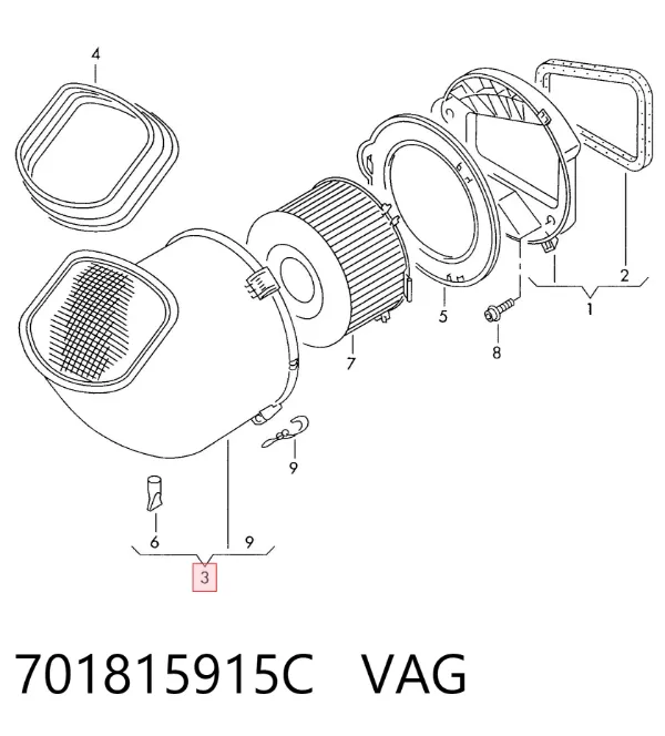 Filtr kabiny 701815915C VAG