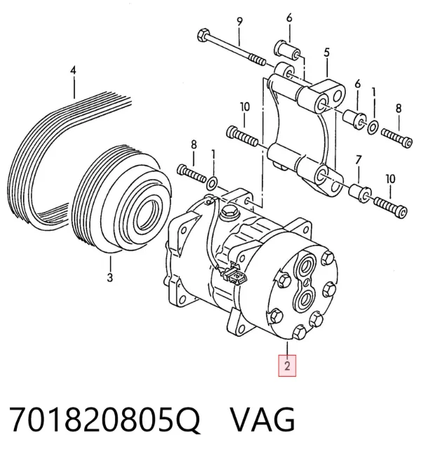 Sprężarka klimatyzacji 701820805Q VAG