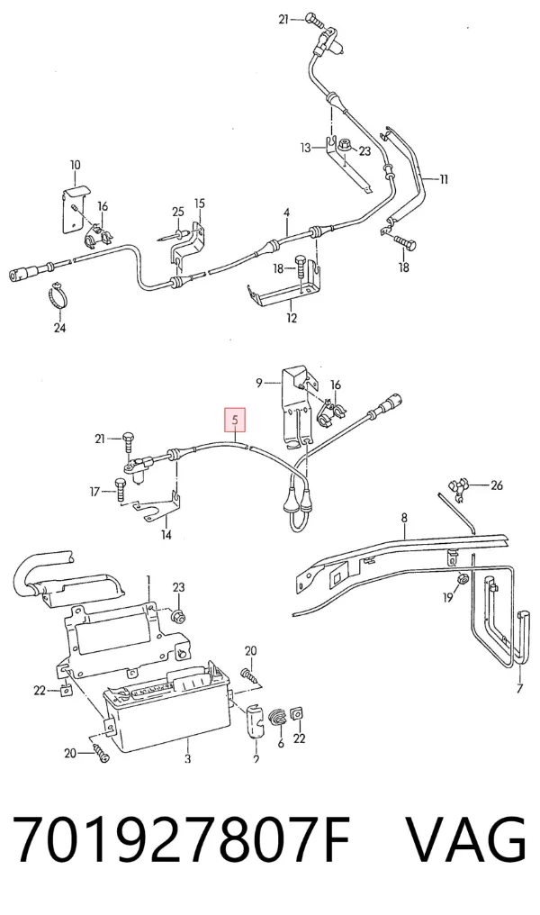Czujnik ABS przedni 701927807F VAG