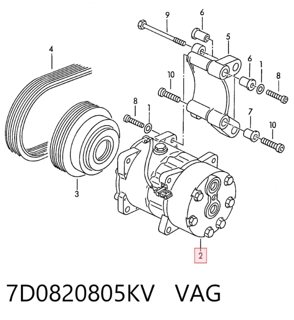 Sprężarka klimatyzacji 7D0820805KV VAG