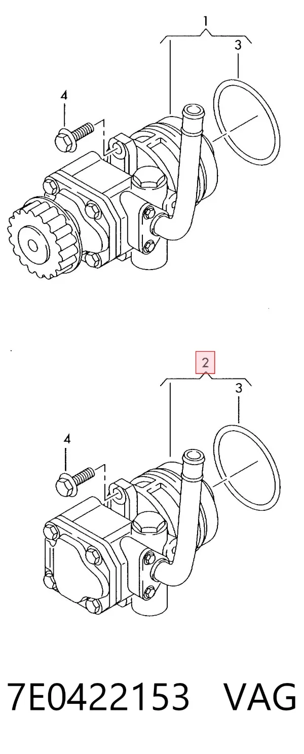 Pompa wspomagania hydraulicznego kierownicy 7E0422153 VAG