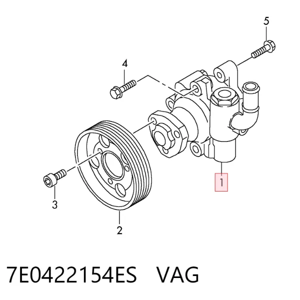 Pompa wspomagania hydraulicznego kierownicy 7E0422154ES VAG