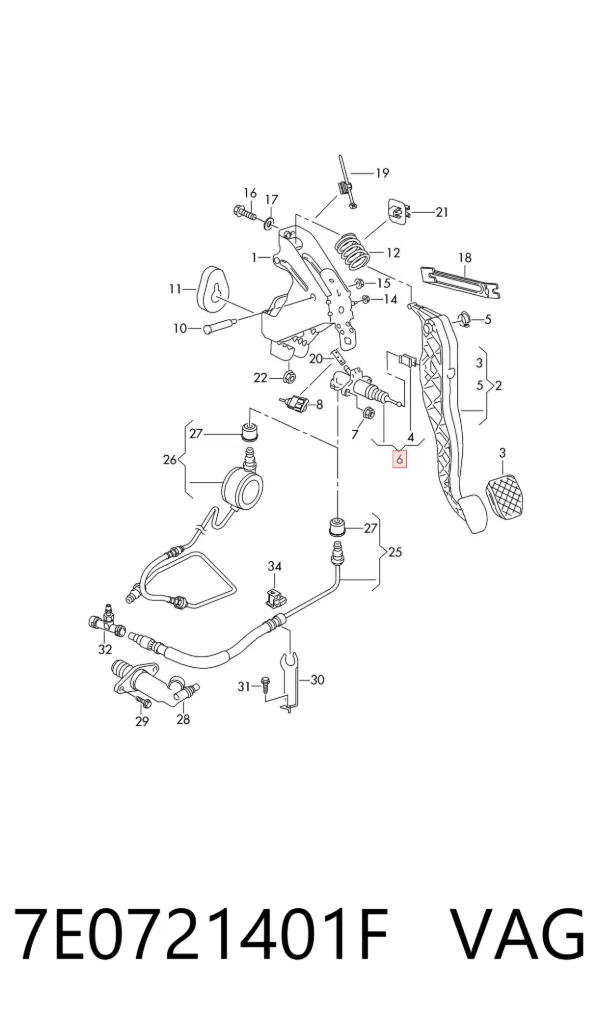 Cylinder sprzęgła główny 7E0721401F VAG