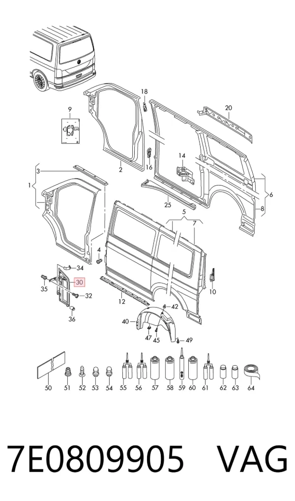Klapka wlewu paliwa Volkswagen Transporter T6