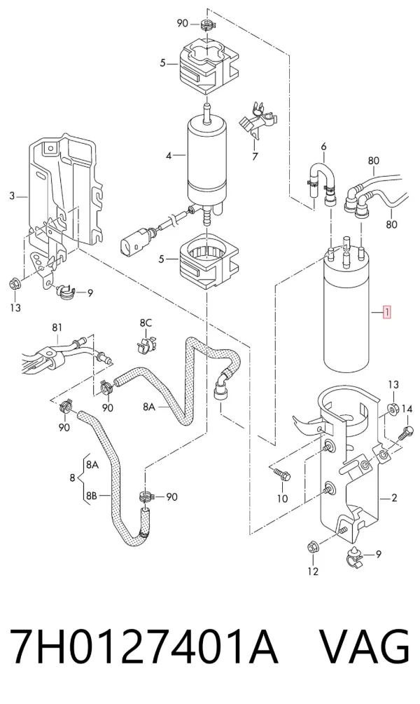 Filtr paliwa 7H0127401A VAG