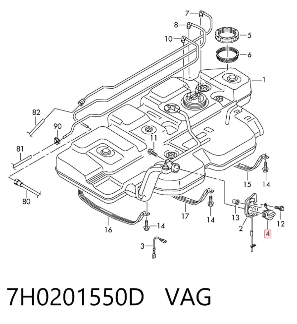 Korek wlewu paliwa 7H0201550D VAG