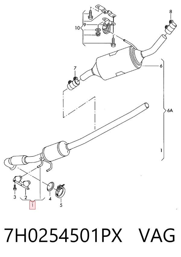 Konwerter-katalizator 7H0254501PX VAG