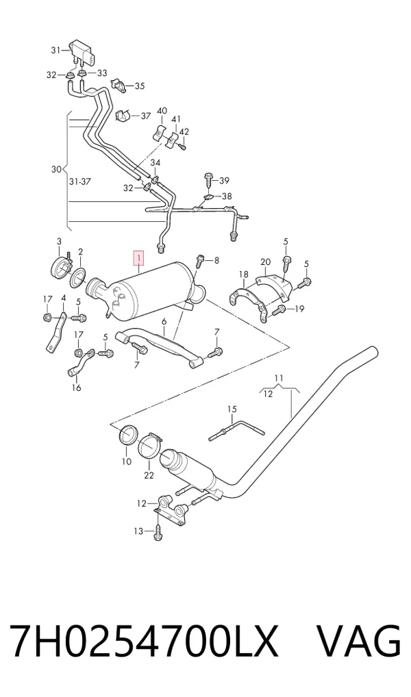 Filtr cząstek stałych układu wydechowego 7H0254700LX VAG