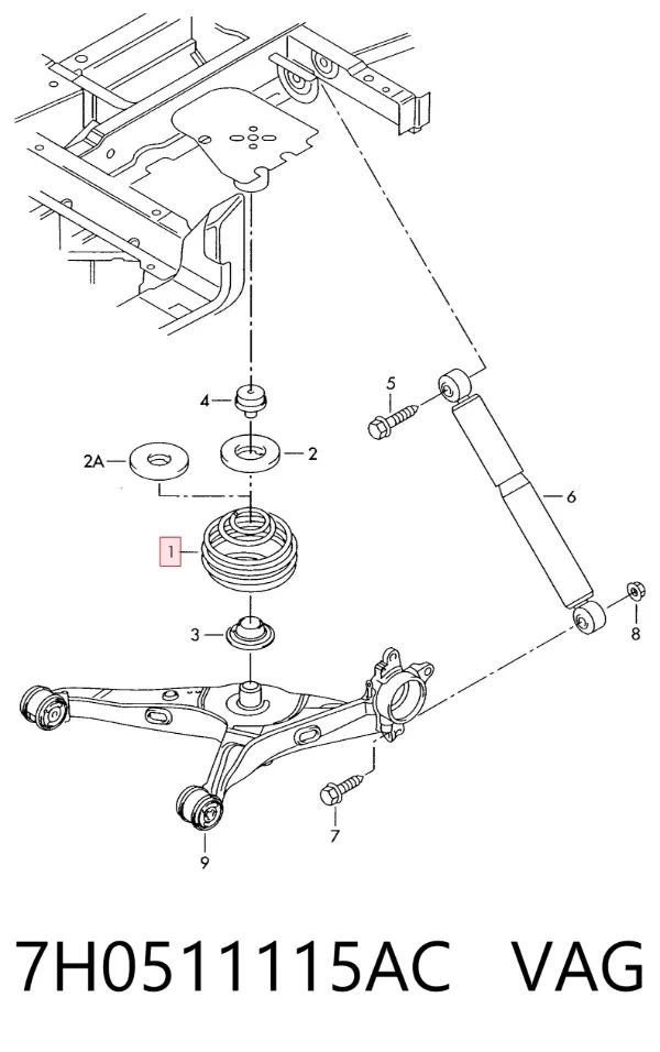 Sprężyna tylna 7H0511115AC VAG