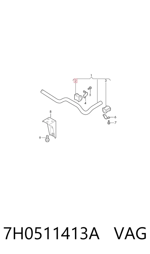 Tuleja stabilizatora tylnego 7H0511413A VAG