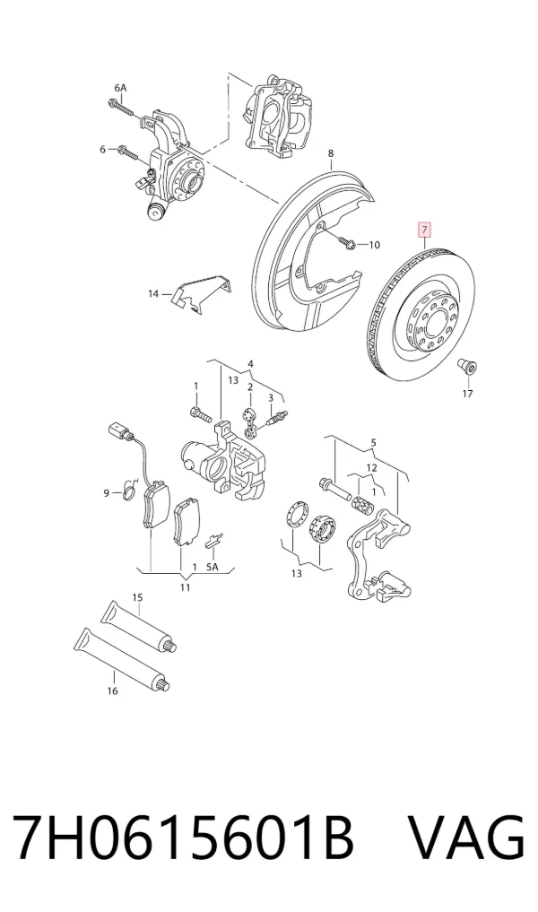 Tarcza hamulcowa tylna 7H0615601B VAG
