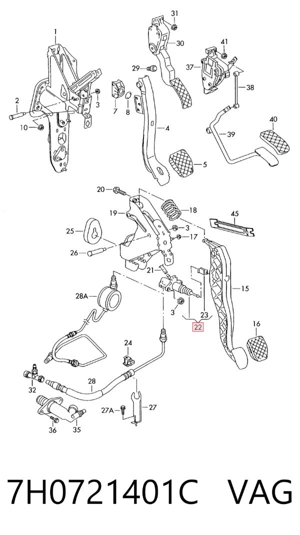 Cylinder sprzęgła główny 7H0721401C VAG