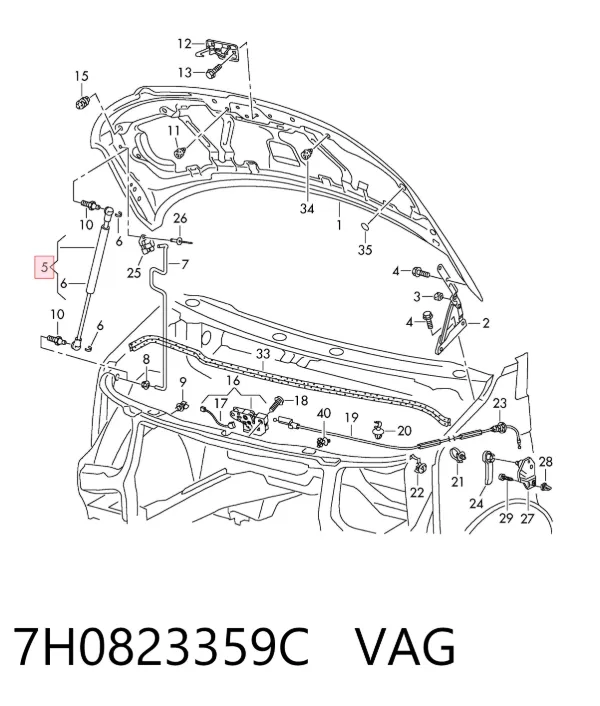 Amortyzator maski 7H0823359C VAG