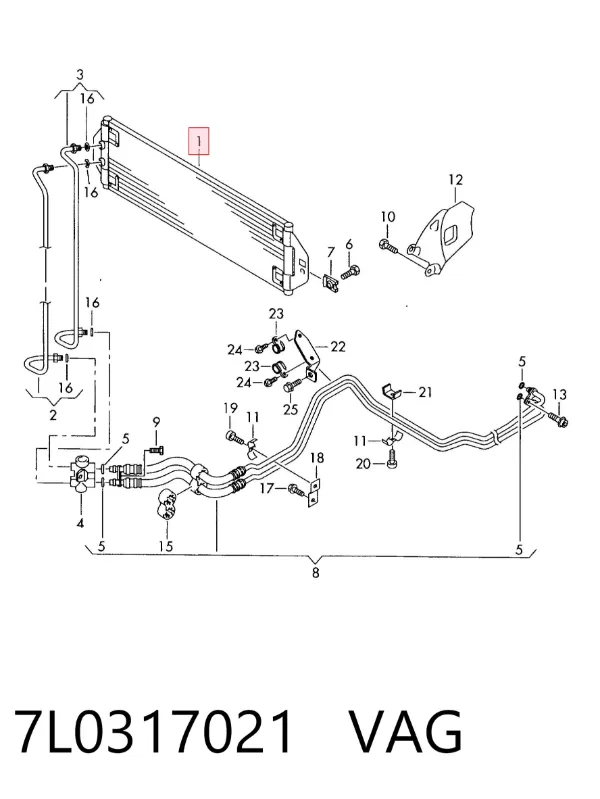 Chłodnica automatycznej/mechanicznej skrzyni biegów 7L0317021 VAG