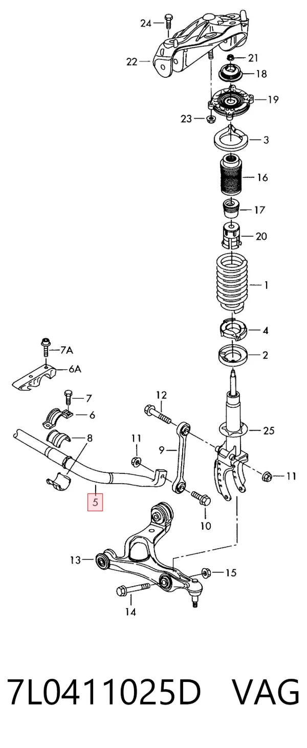 Stabilizator przedni 7L0411025D VAG